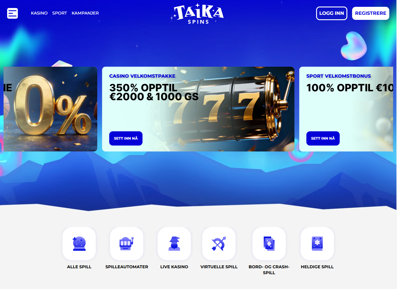 TaikaSpins Casino forside